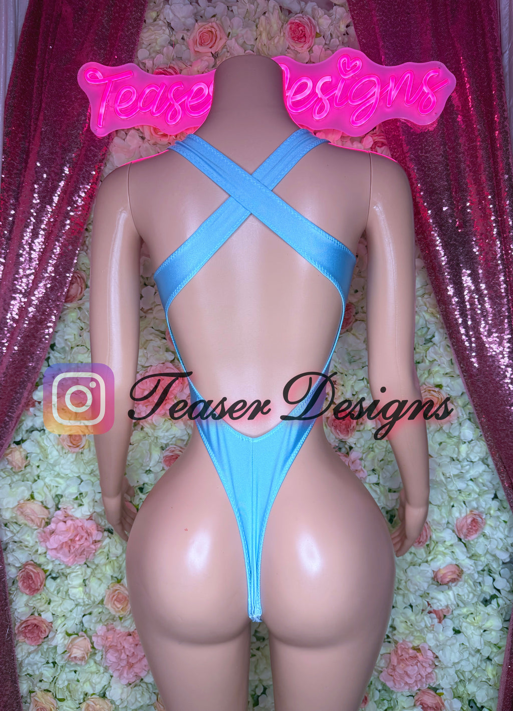 S/M 3D flower bodysuit